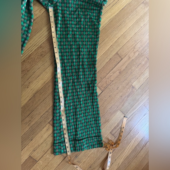 70s Vintage Green and Gold Metallic Flared Pants Sz Sm - Picture 7 of 7